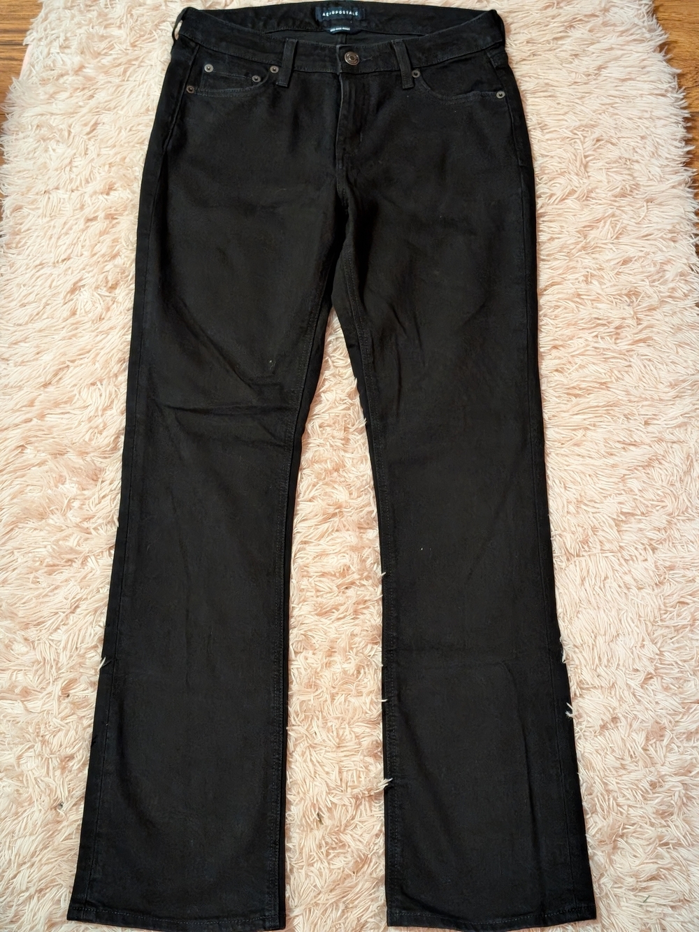 Aeropostale Black Mid Rise Boot Cut Jeans